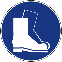 Табличка М 05 "Работать в защитной обуви"
